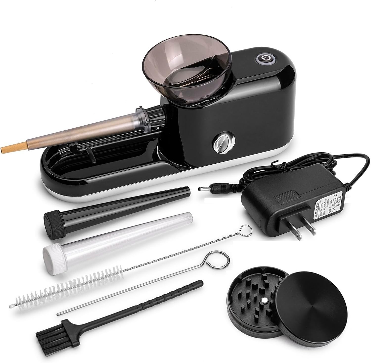 Electric Cone Rolling & Filling Machine with Grinder - Portable & Adjustable
