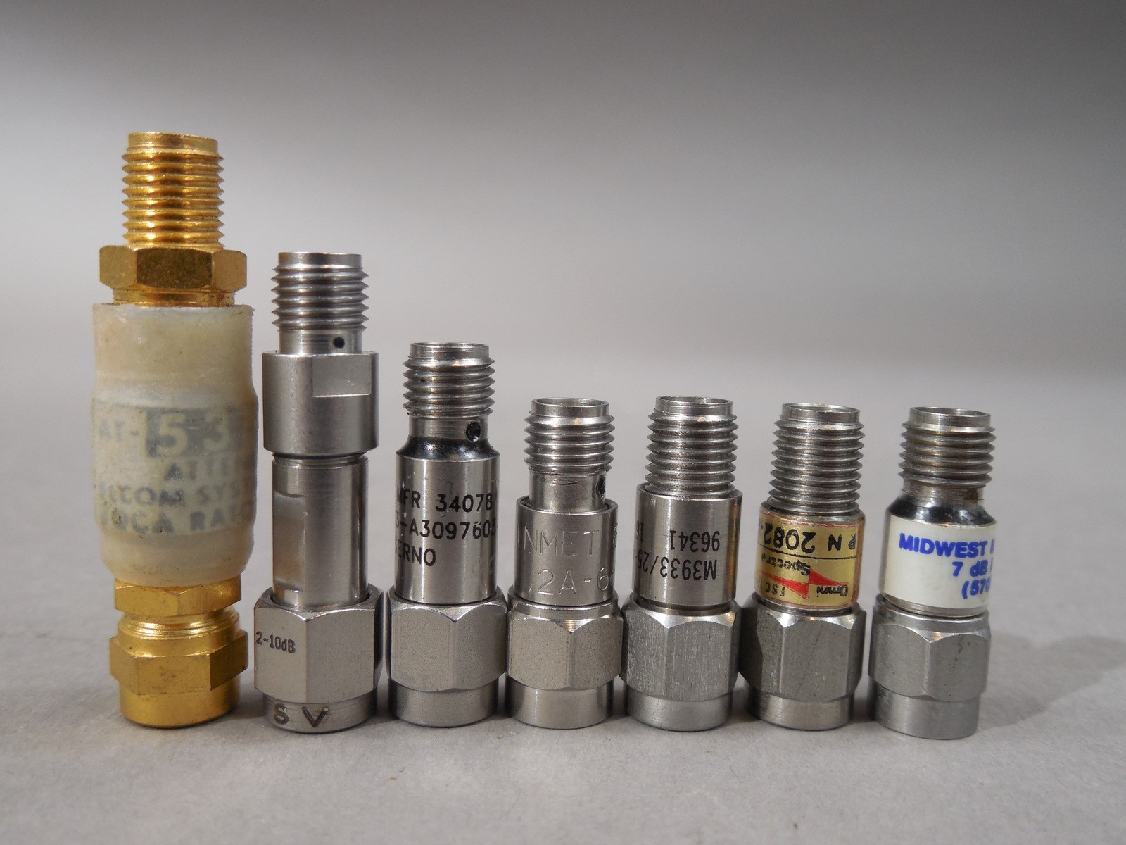 NOS - Lot of (7) SMA Attenuators Elcom, SV, Midwest, Inmet