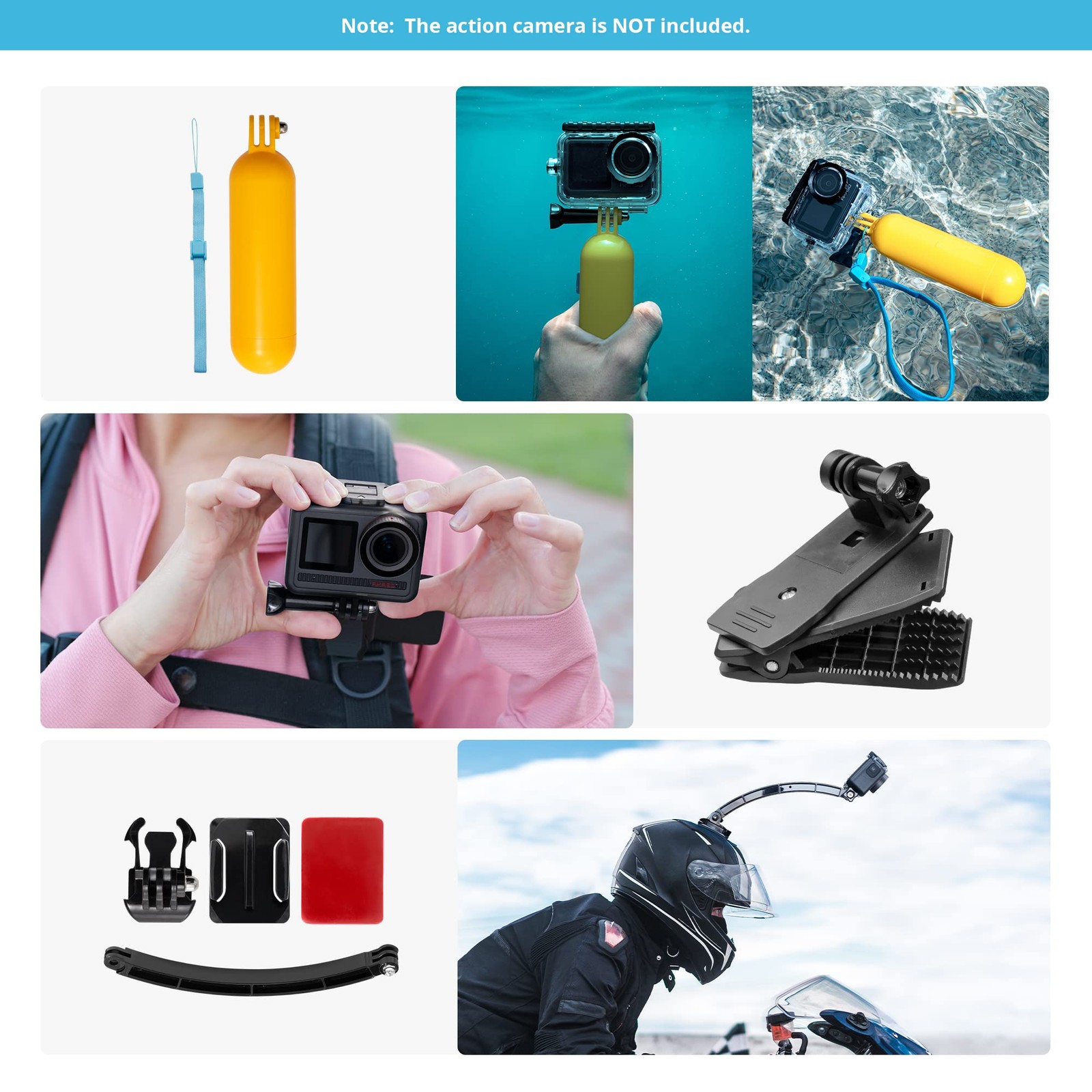AKASO 60 in 1 Action Camera Accessories Kit Compatible with Black