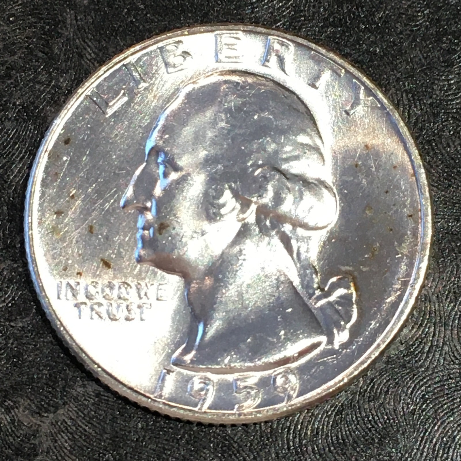 1959-D Silver Washington Quarter - Original - High Quality Scans #P673