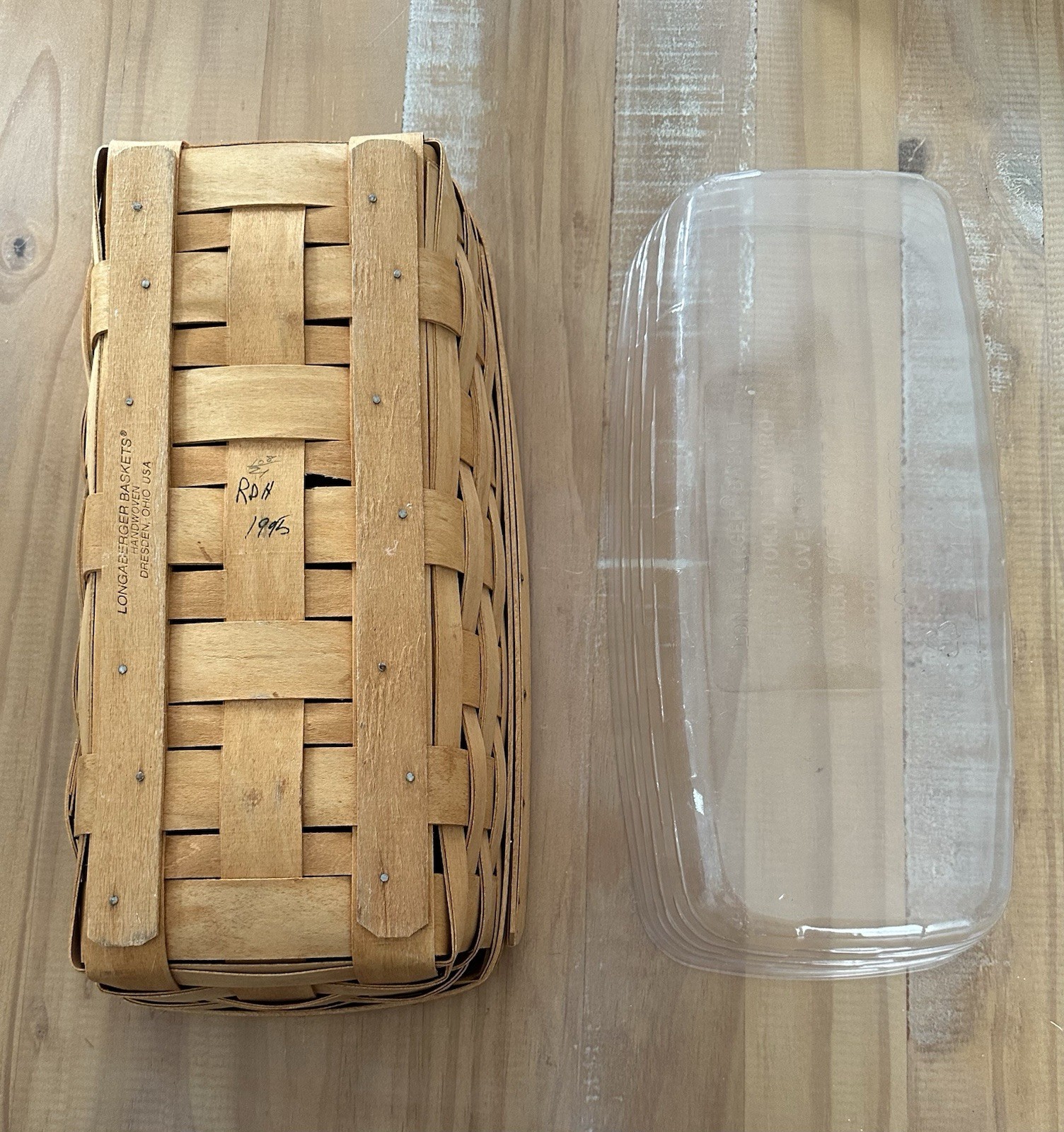 1995 Longaberger Bread Basket with Protector 14.5” X 7.75”