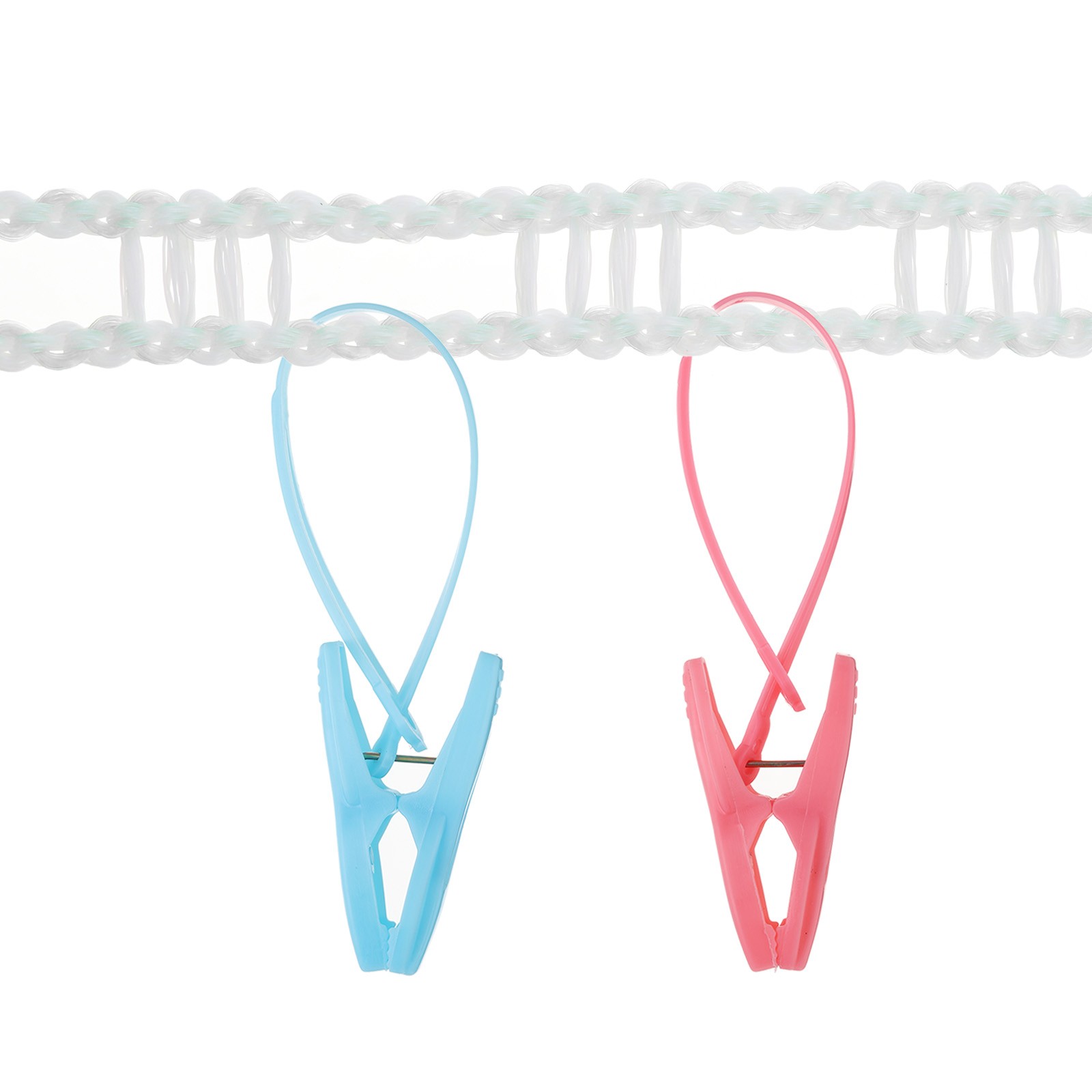 2pcs Windproof Clothesline 10M 33ft Plastic Non-Slip Clothes Drying Rope White