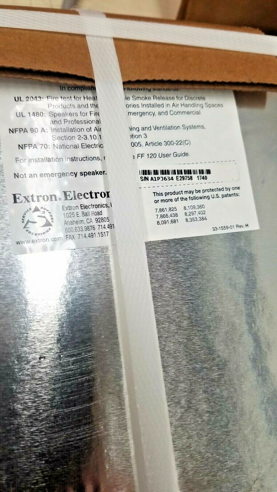 Extron Electronics FF 120 (pair) p/n 42-120-03 flat speakers
