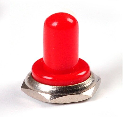 TOGGLE SWITCH WATERPROOF RED RUBBER BOOT GUARD OR COVER WITH HEX NUT