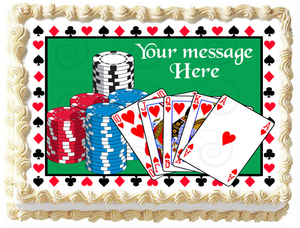 POKER CASINO Image Edible cake topper design