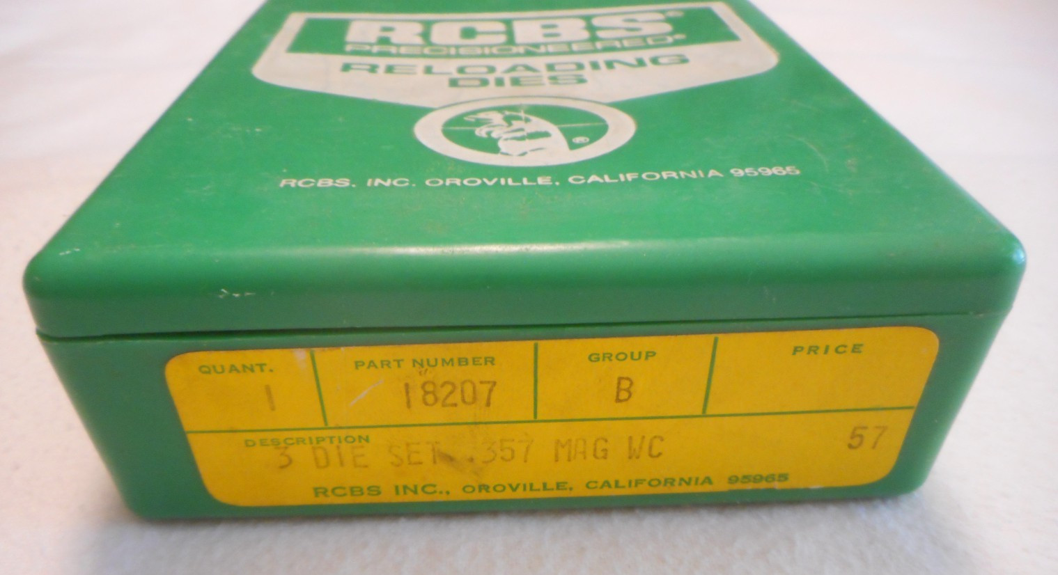 RCBS #18207 3 Die Set .357 Magnum Wad Cutter WC ~ Reloading ~ Preowned