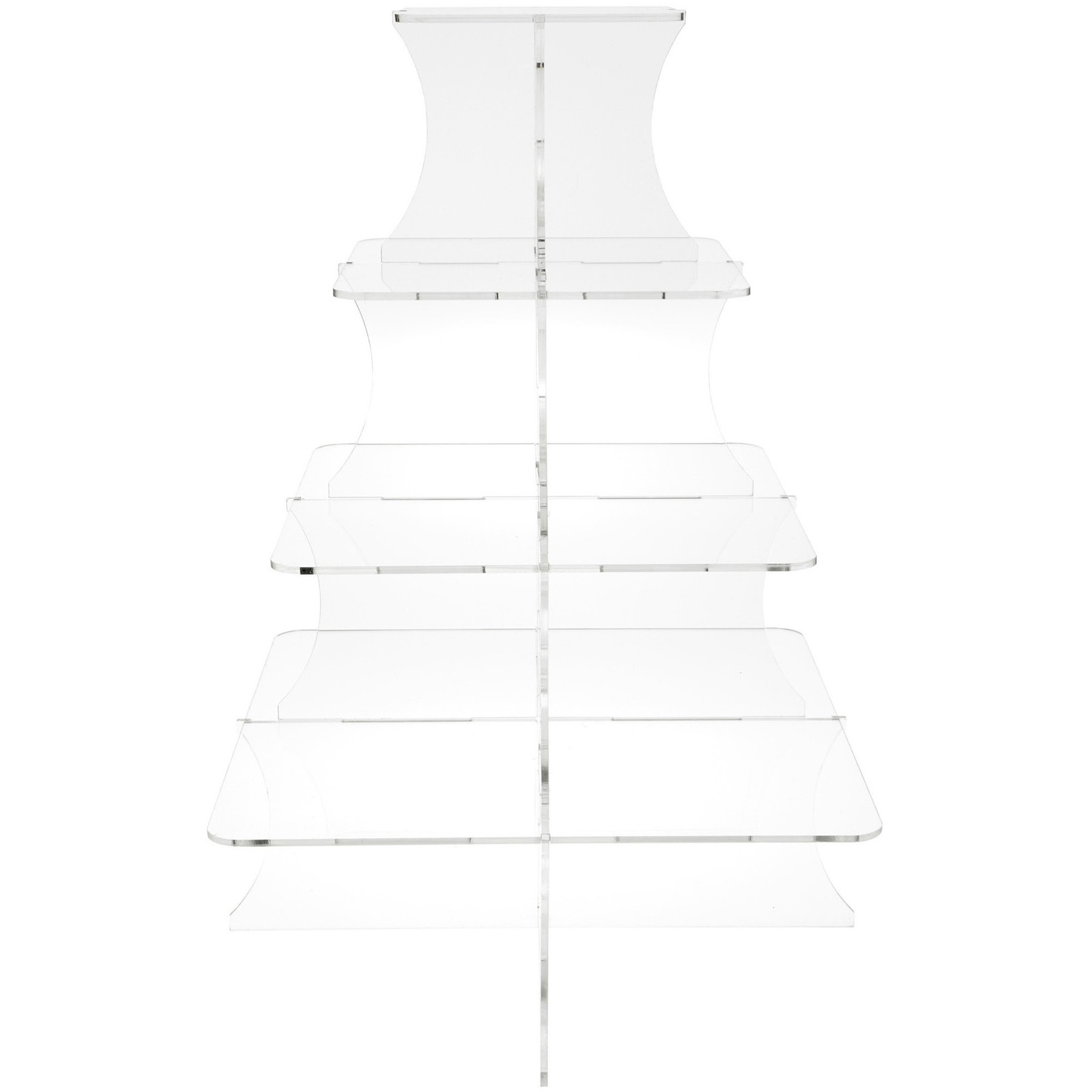 Plymor Clear Acrylic Graduated 4-Tiered Square Riser, 34.25" H x 22.75" W