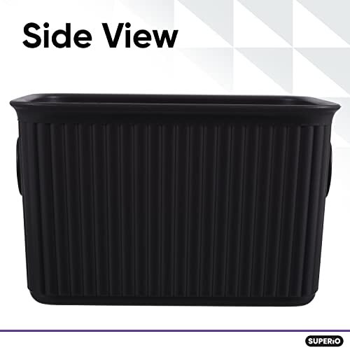 Superio 1.5 L Mini Ribbed Storage Bin- Plastic Storage Basket (Brown, 6 Pack)