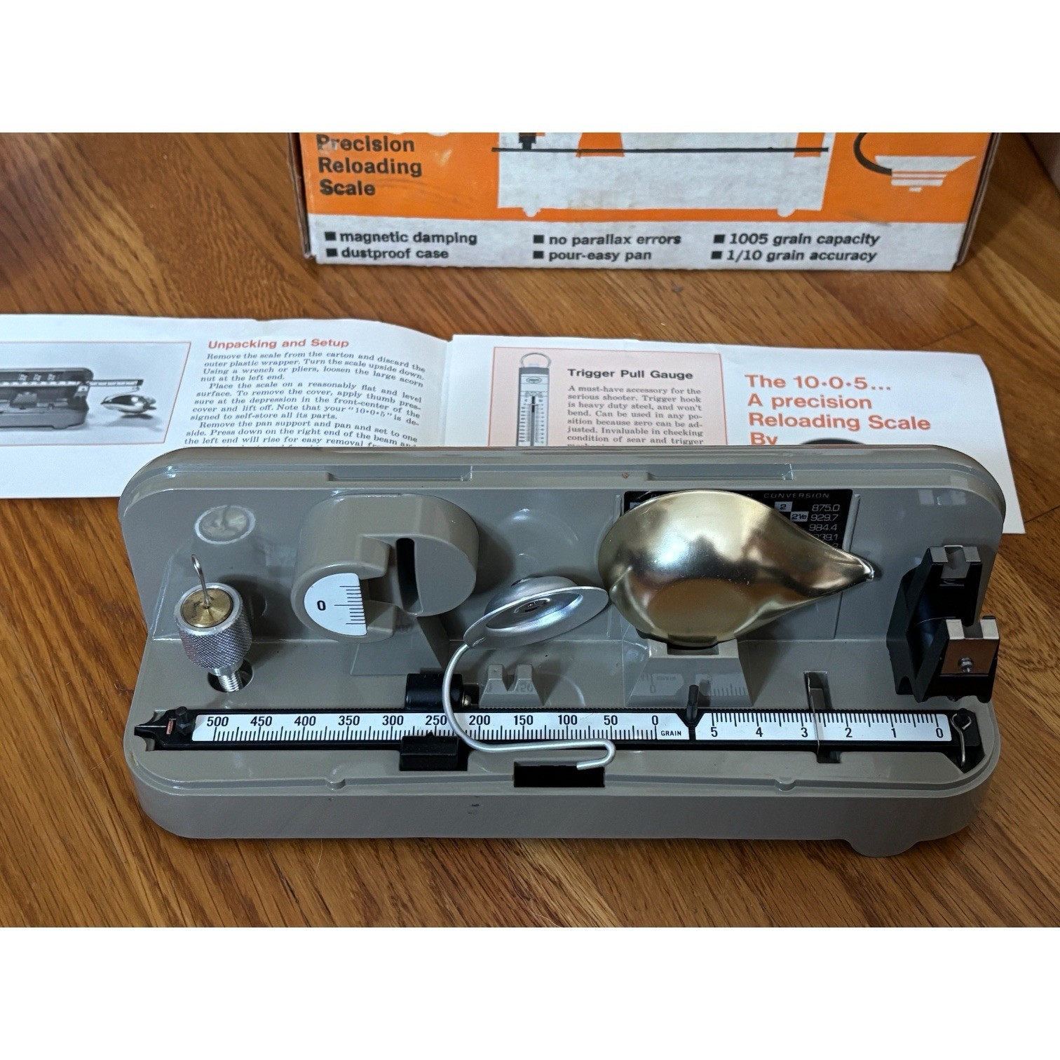 OHAUS 10-0-5 Precision Reloading Scale Balance Beam w/ Box & Instructions