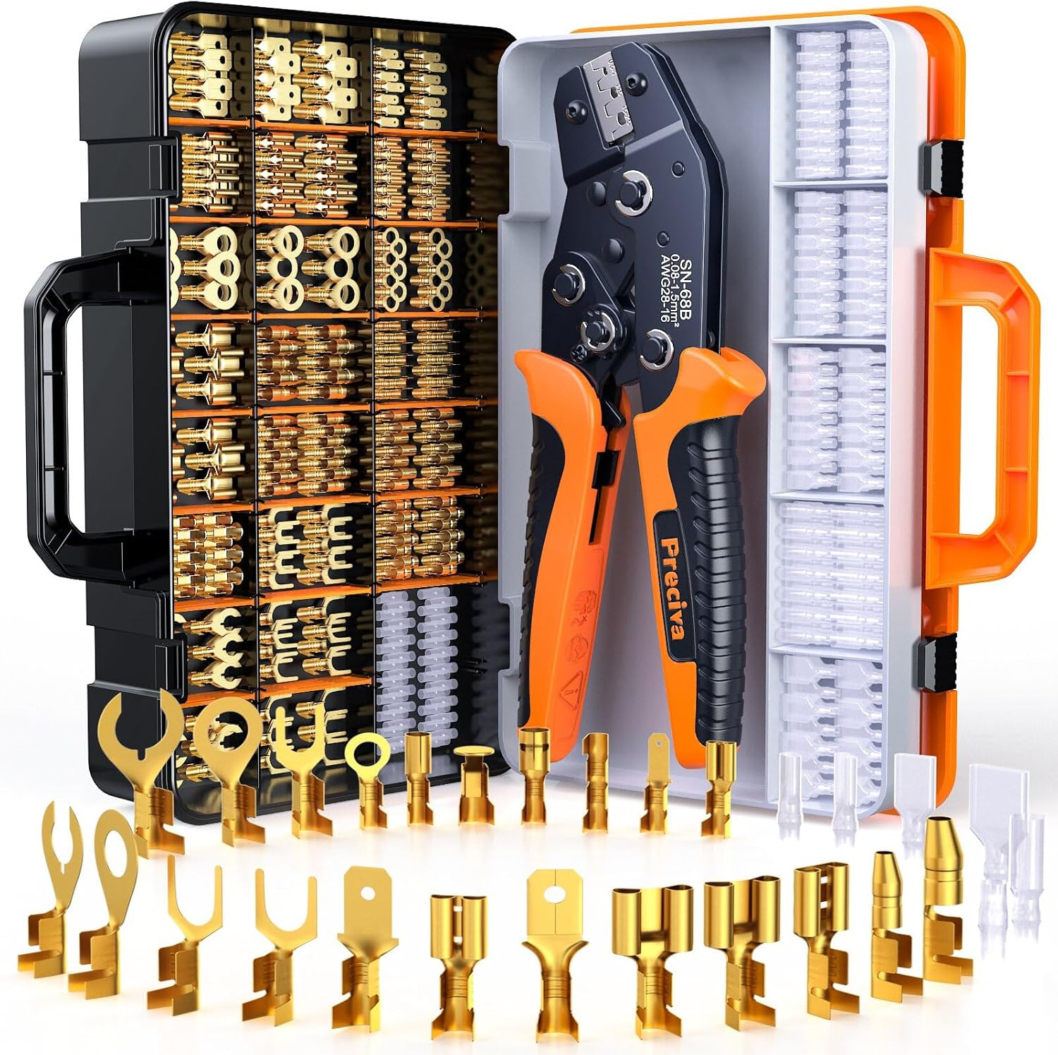 Spade Connector Crimping Kit, 28 Types Wire Connector Kit Wire Crimper AWG 22-13