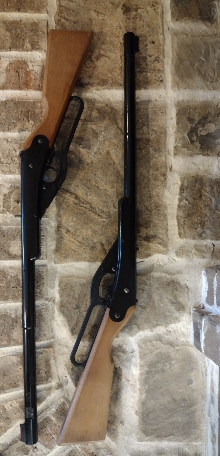 2 Vintage Buck Lever Action Daisy .177 Model 105B BB Gun Air Rifles Work Great