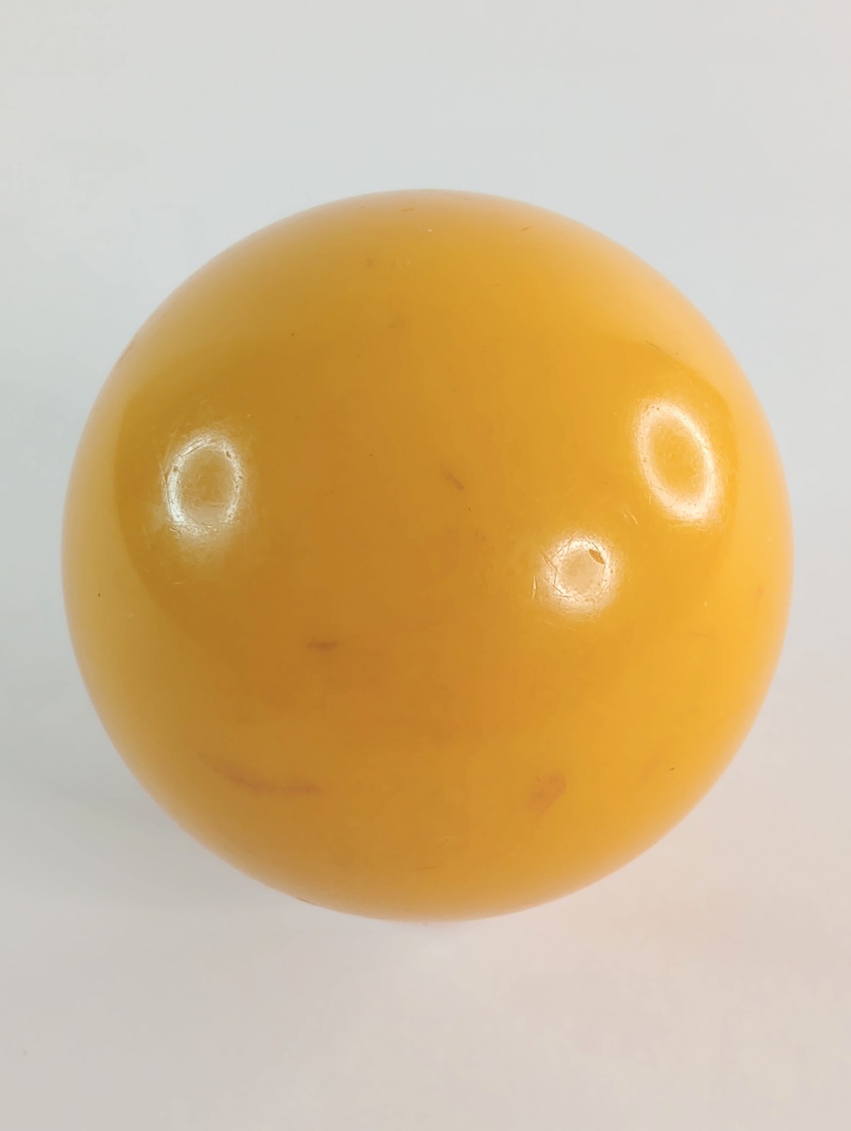 Vtg #1 NO-CIRCLE POOL BALL - Solid Yellow Favorite Lucky # Make Into Shift Knob