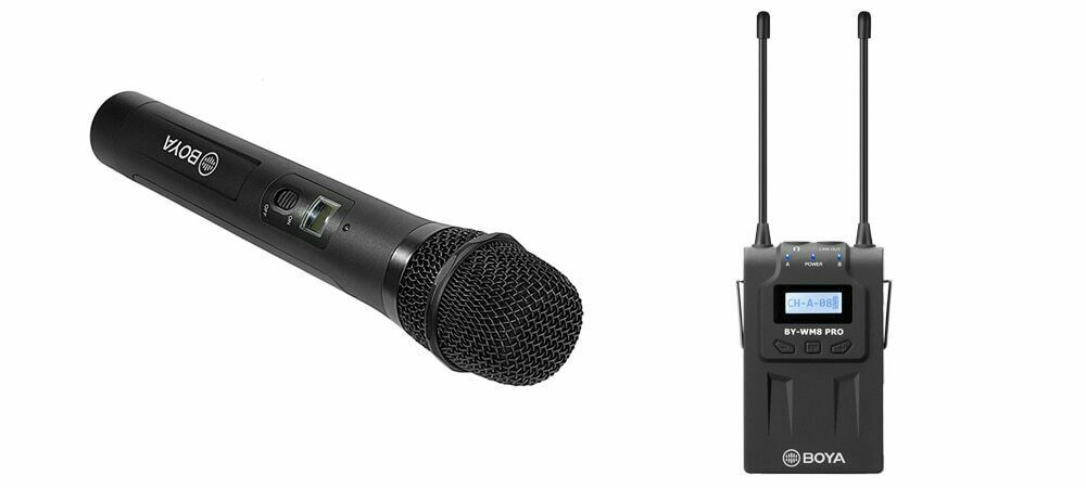 BOYA BY-WM8 Pro Handheld UHF Dual-Channel Wireless Lavalier Microphone System