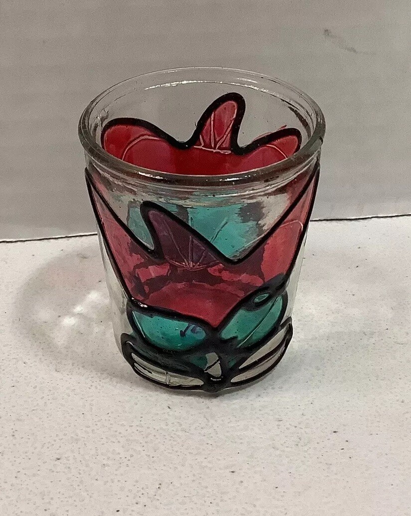 Stained Glass Flower Shot Glass, COMBINED SHIPPING (SEE STORE)