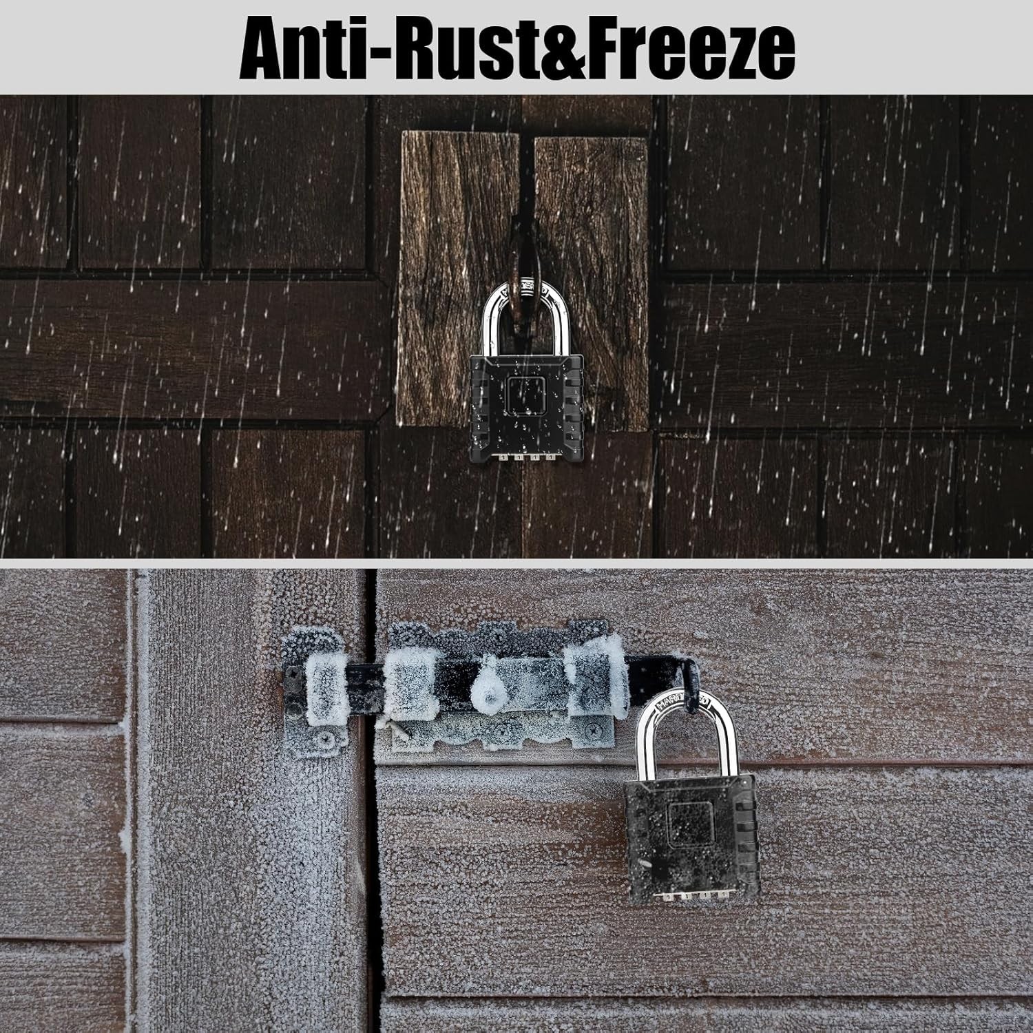 Heavy Duty Combination Padlock, Large Outdoor Padlock [One-Touch Unlocking] High
