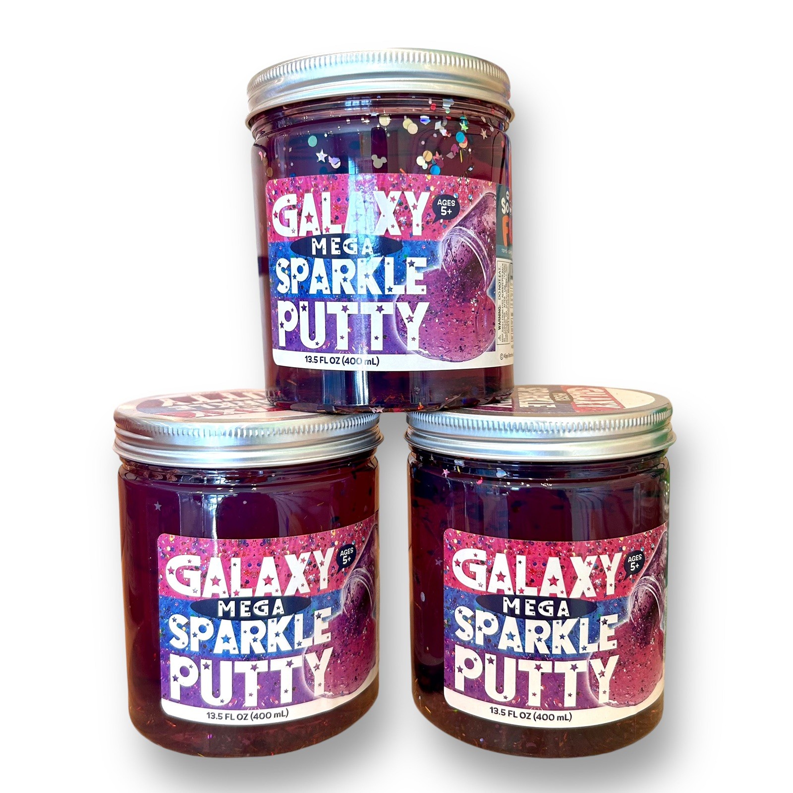 NEW! Galaxy Mega Sparkle Putty Jar of Purple Sensory Slime