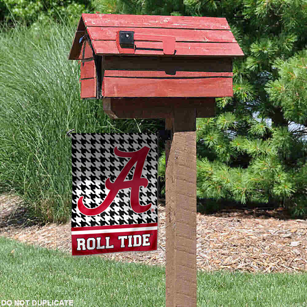 Alabama Crimson Tide Houndstooth Garden Flag and Yard Banner