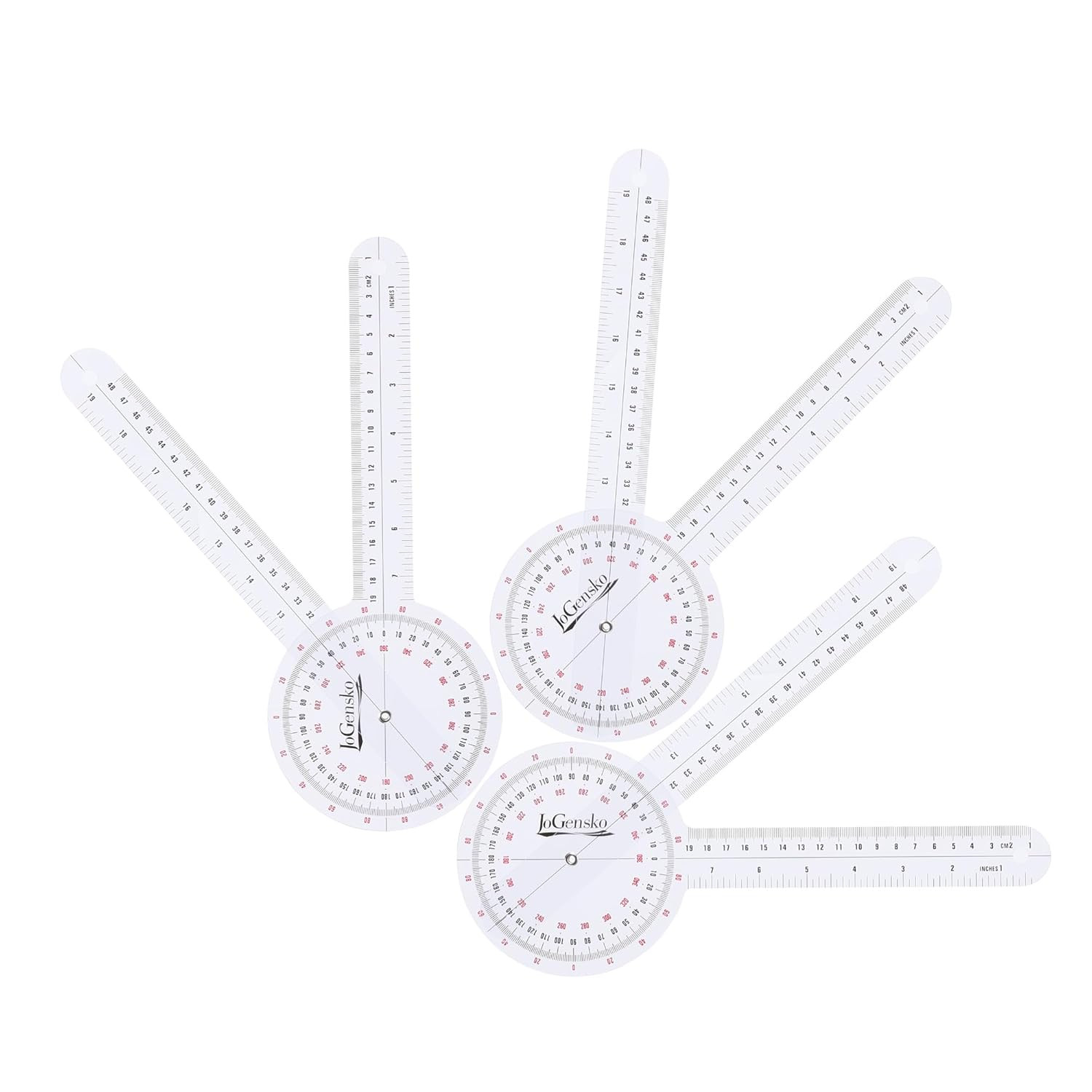 12 Inch Goniometer for Orthopaedic Use, 360 Degree Large Size Plastic Goniome...