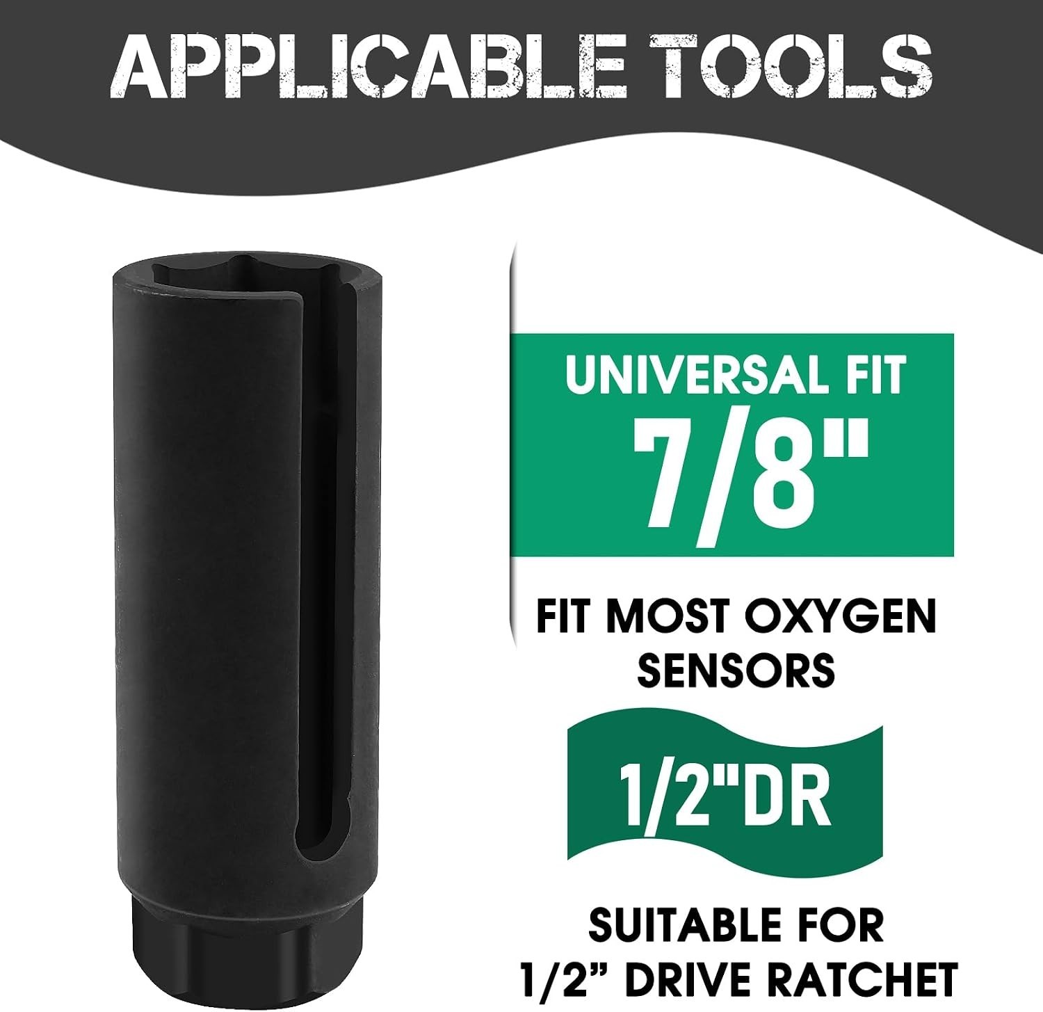 Oxygen Sensor Socket 22mm 7/8 in, 1/2 in Drive O2 Sensor Removal Tool, Heavy-...