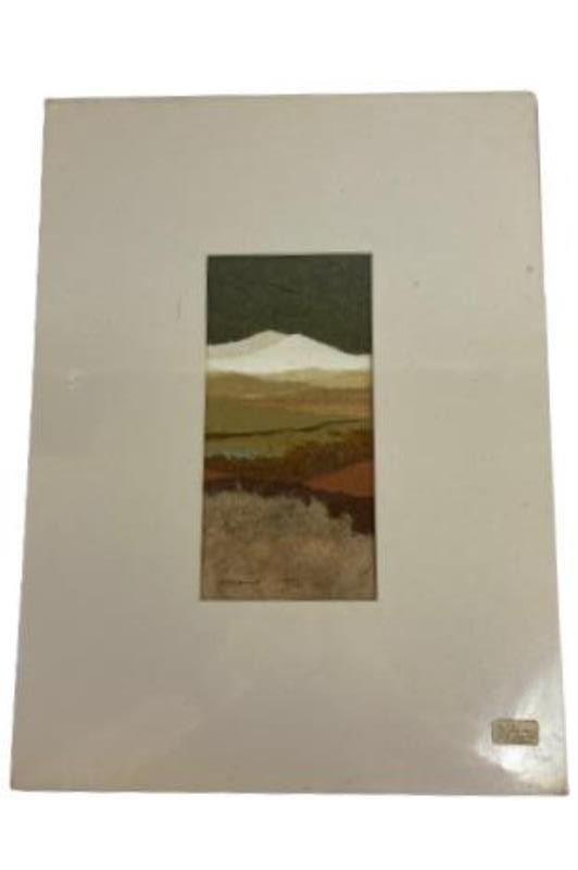 Signed Betty Moore Lofquist Landscape Art Collage 8x4 Matted Very Good