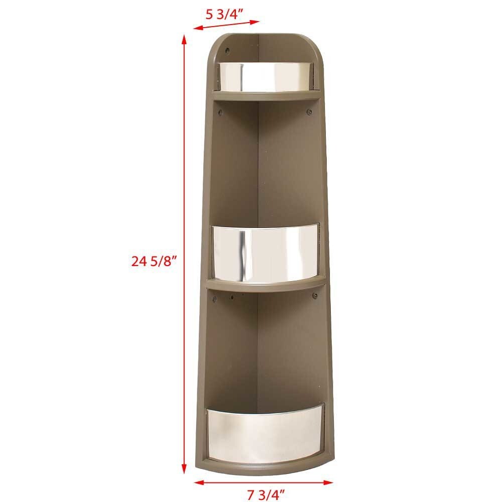 Regency Pontoon Boat Corner Shelf 171516 | 24 5/8 Inch Taupe Starboard