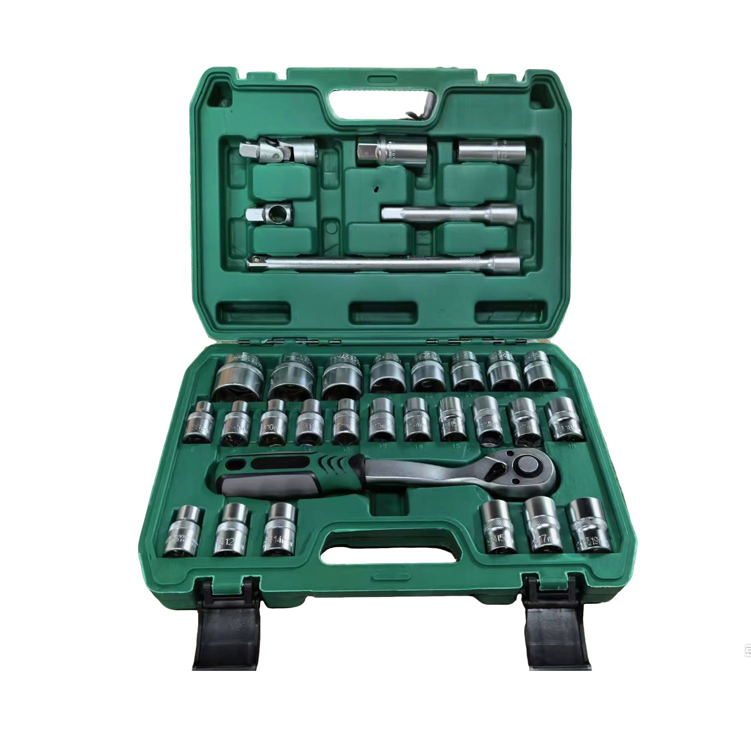 Metric 8-32mm Sockets 6/12 Point Ratchet Wrench Kit 32Pcs 1/2" Drive Socket Set