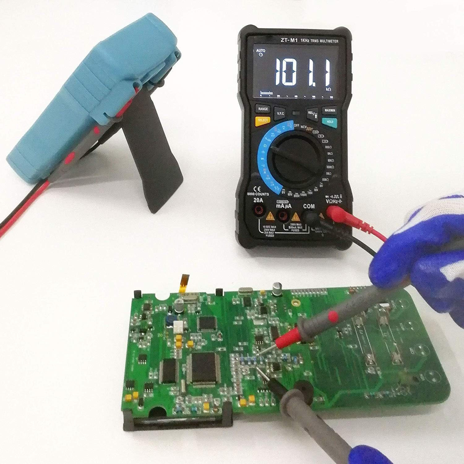 Auto Ranging Digital Multimeter TRMS 6000 with Battery Alligator Clips Test Lead