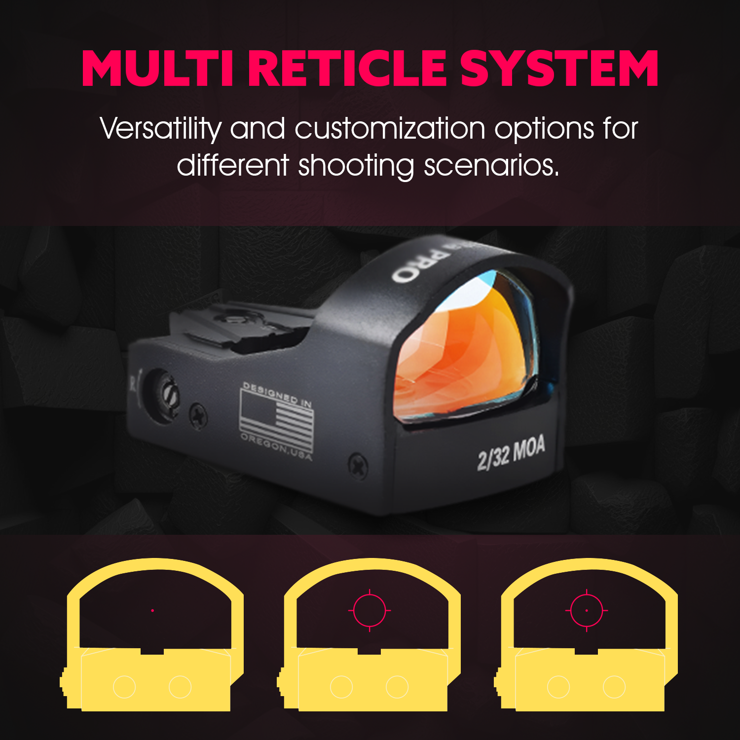ADE RD3-012 PRO DELTA Motion Awake Multi Reticle Red Dot FOR Beretta APX RDO A1