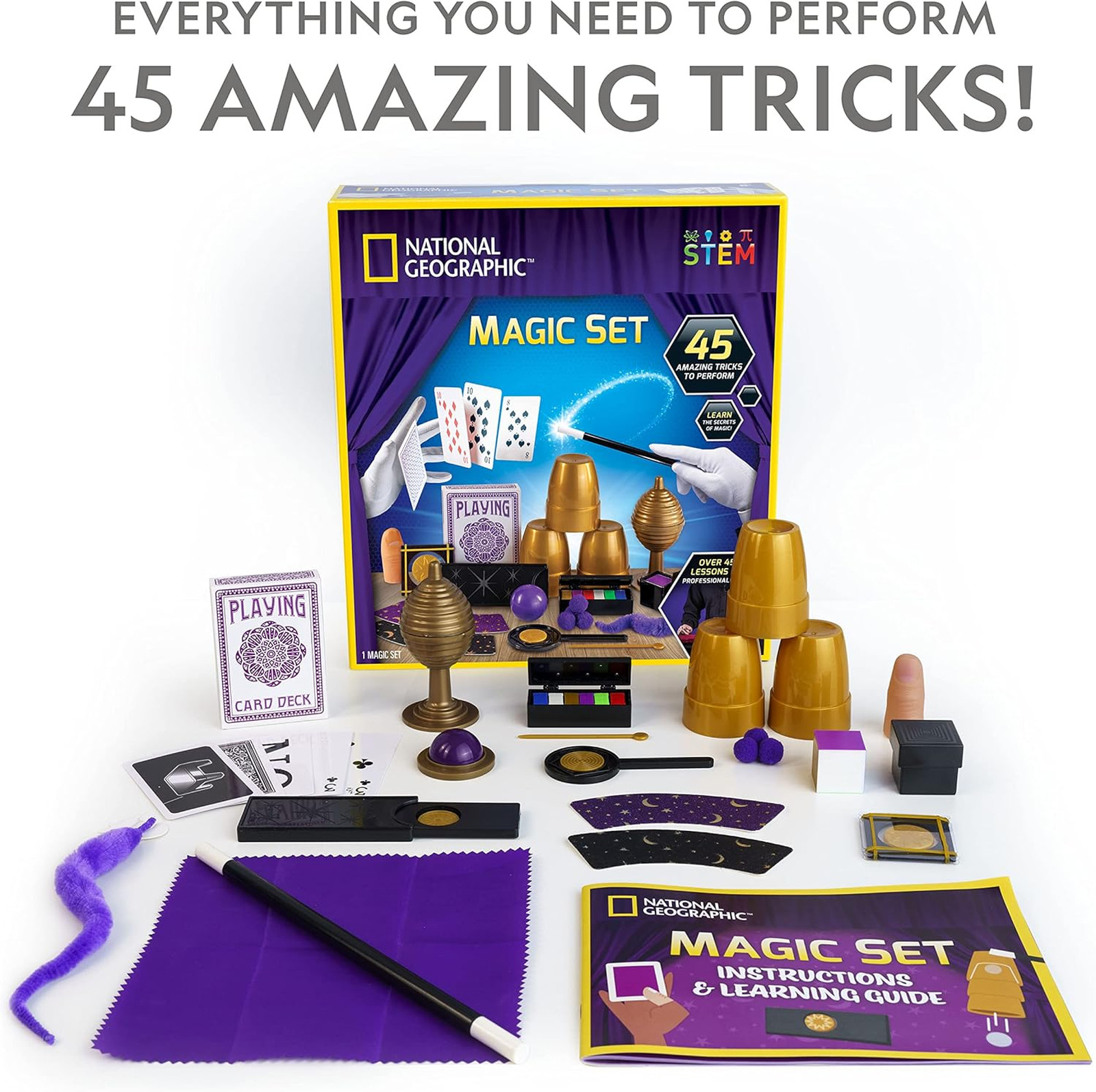 Kids Magic Set with Stage Props and Card Deck for Beginners and Advanced