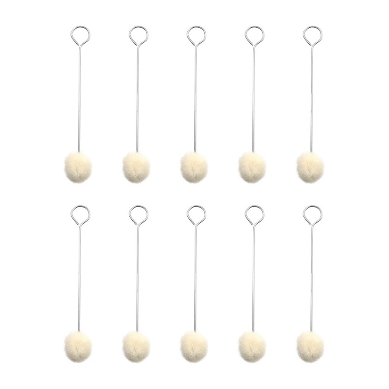 10Pcs DIY Projects Metal Handle Wool Ball Brush Leather Dyeing Tool