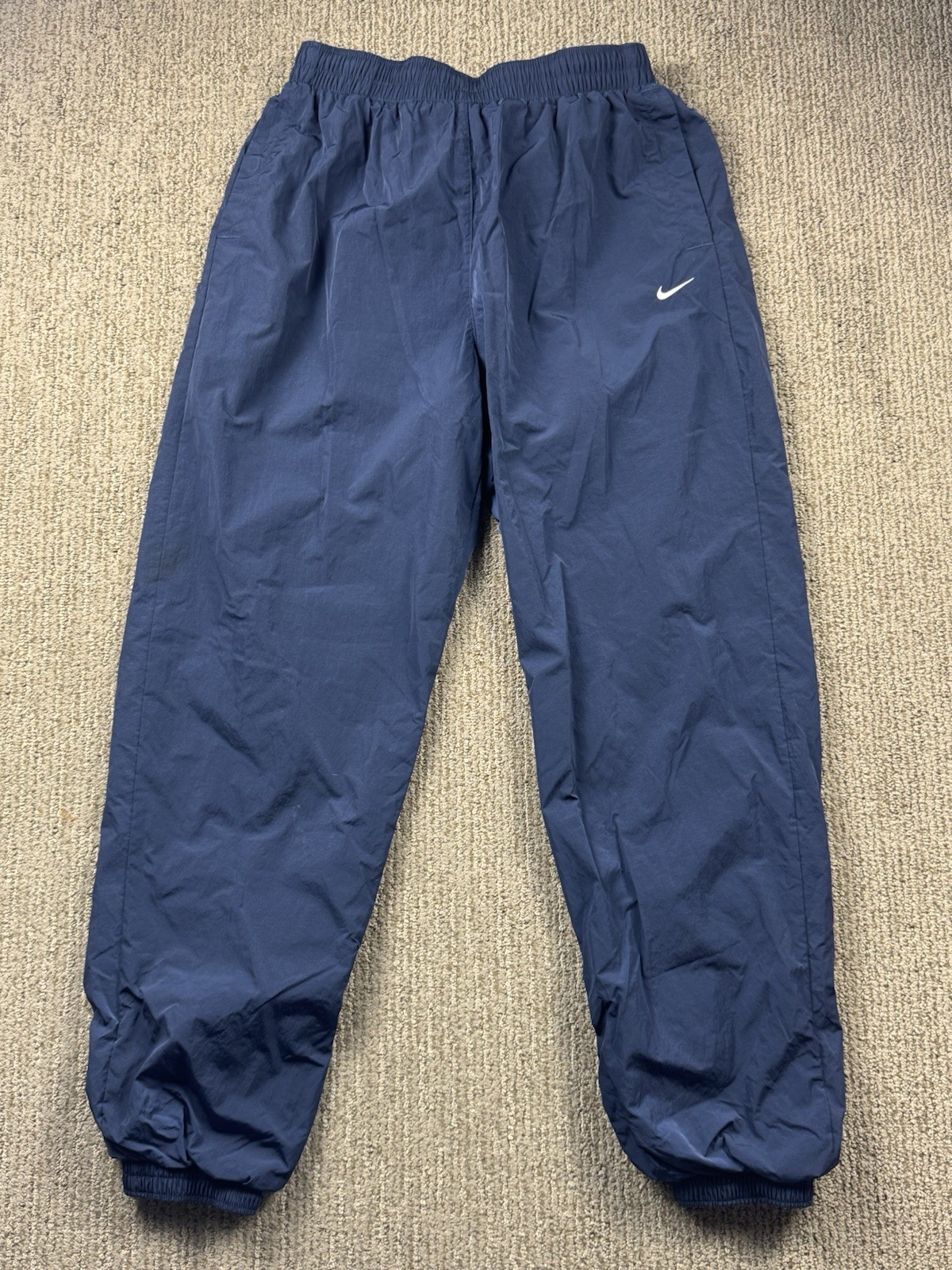 Nike Womens S Oversized Woven Jogger Pants Track Windbreaker Blue