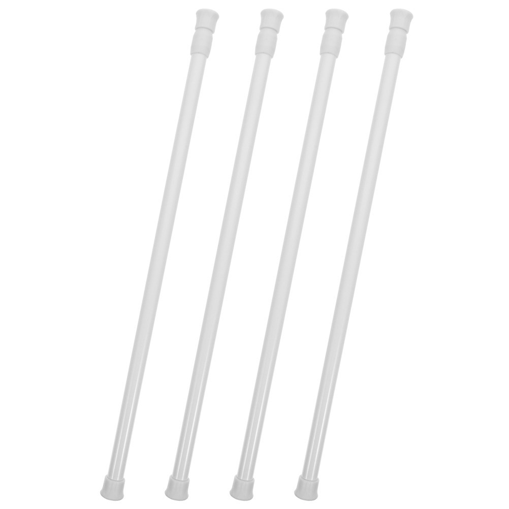 4Pcs Adjustable Closet Rods White Plastic Security Bars with Anti Slip Ends