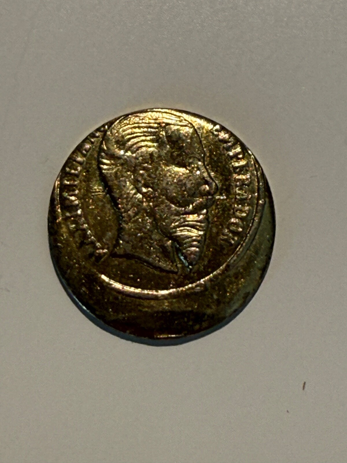 MEXICO Maximillian COPPER PATTERN ERROR COIN. Strike error on both sides