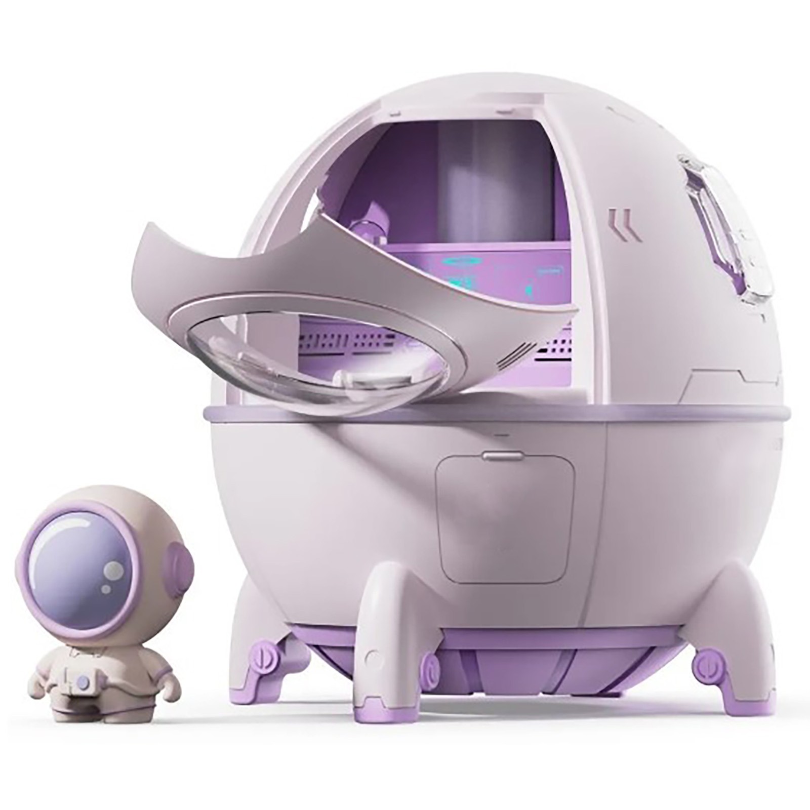 Mini USB Humidifier Cute Spaceship Small Humidifier For Office Desk Use - Purple