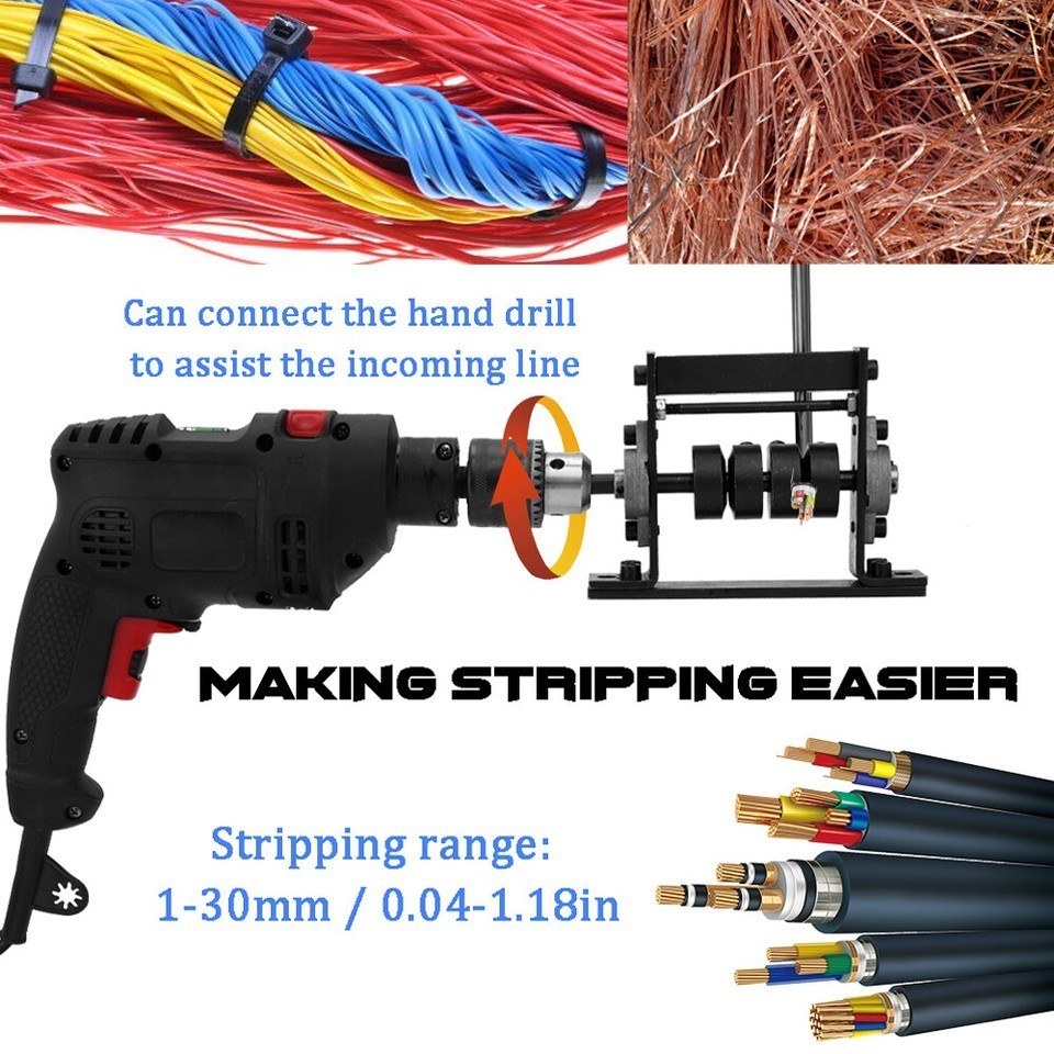 Portable Manual Wire Stripping Machine Scrap Cable Copper Stripper Tool 1mm-30mm