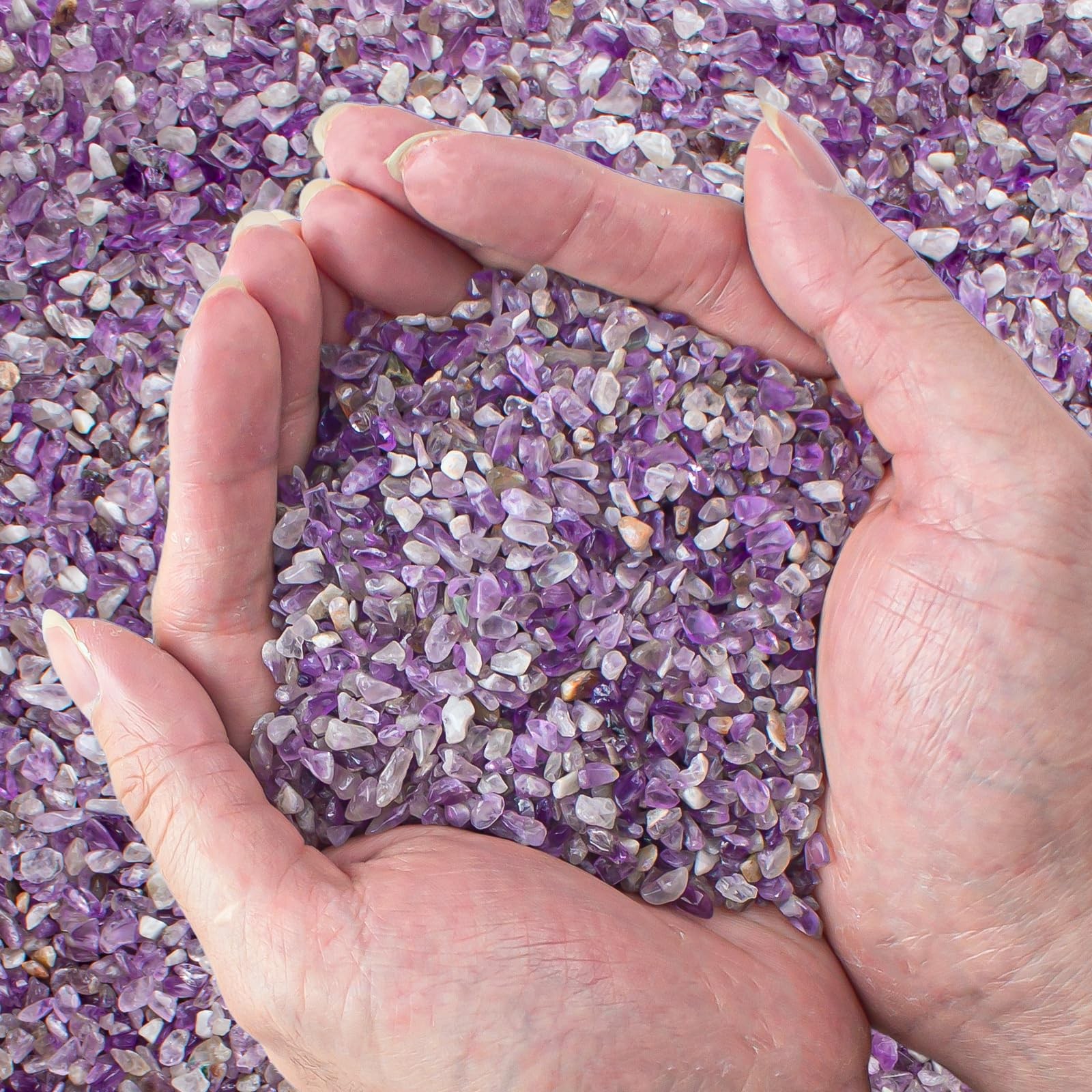 Amethyst Crystal Chips Bulk Tumbled Stones Plant Decor Spiritual Healing