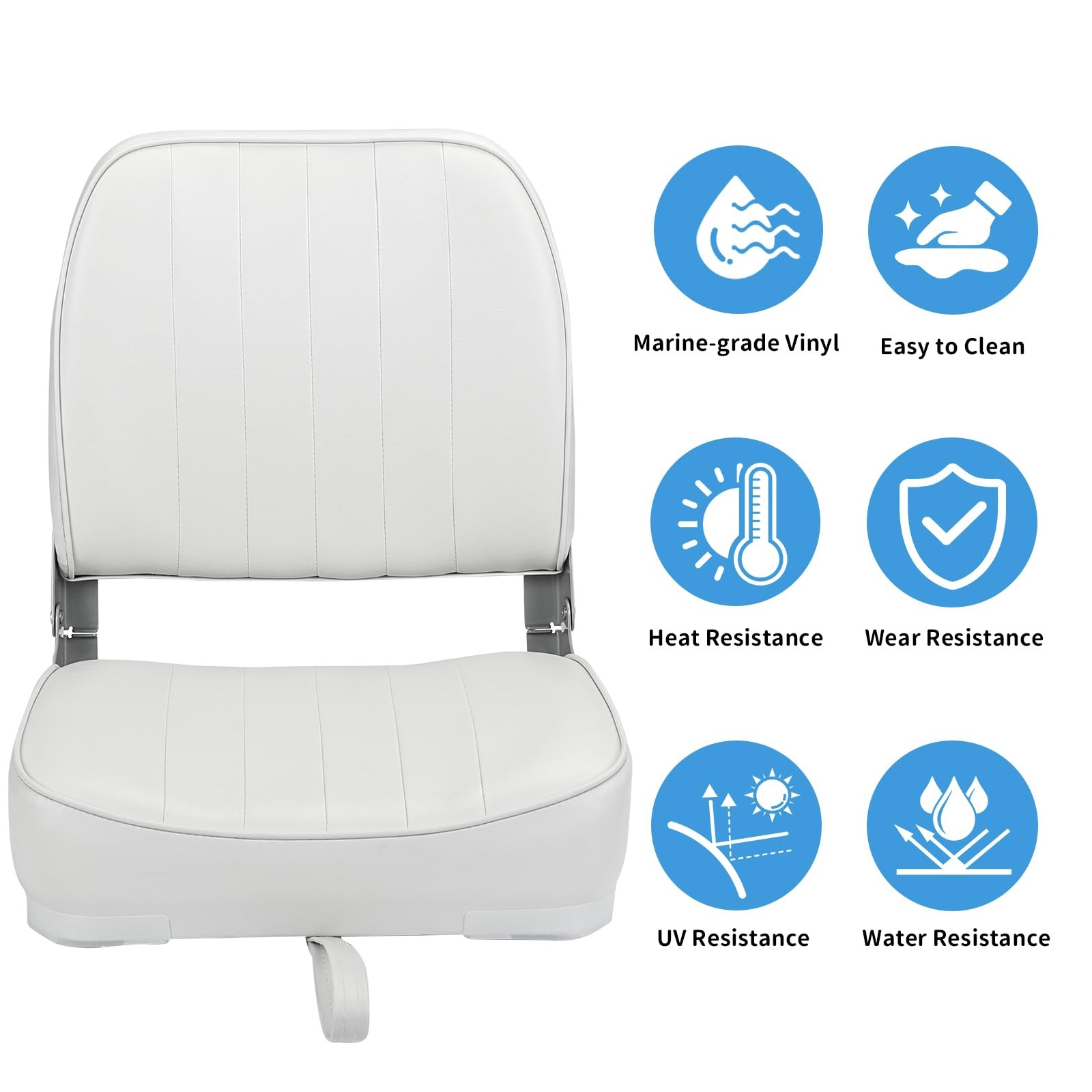 Leader Accessories Classic Low Back Folding Boat Seat