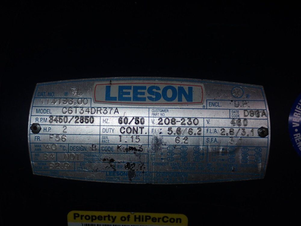 LEESON MOTOR C6T34DR37A