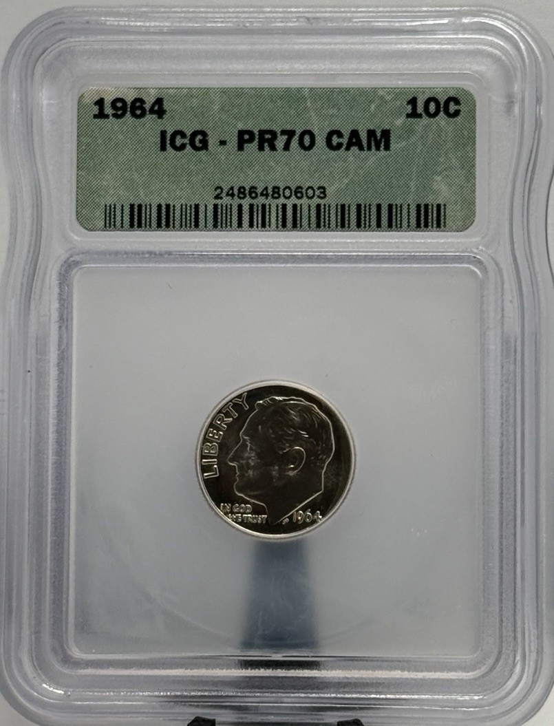 1964 10c ICG PR70 Cameo Silver Roosevelt Dime