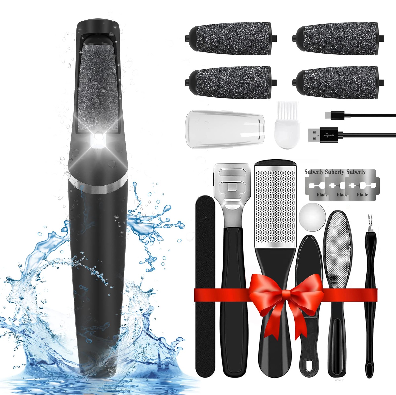 Professional Electric Foot Callus Remover, 1 Count (Pack of 1), Black