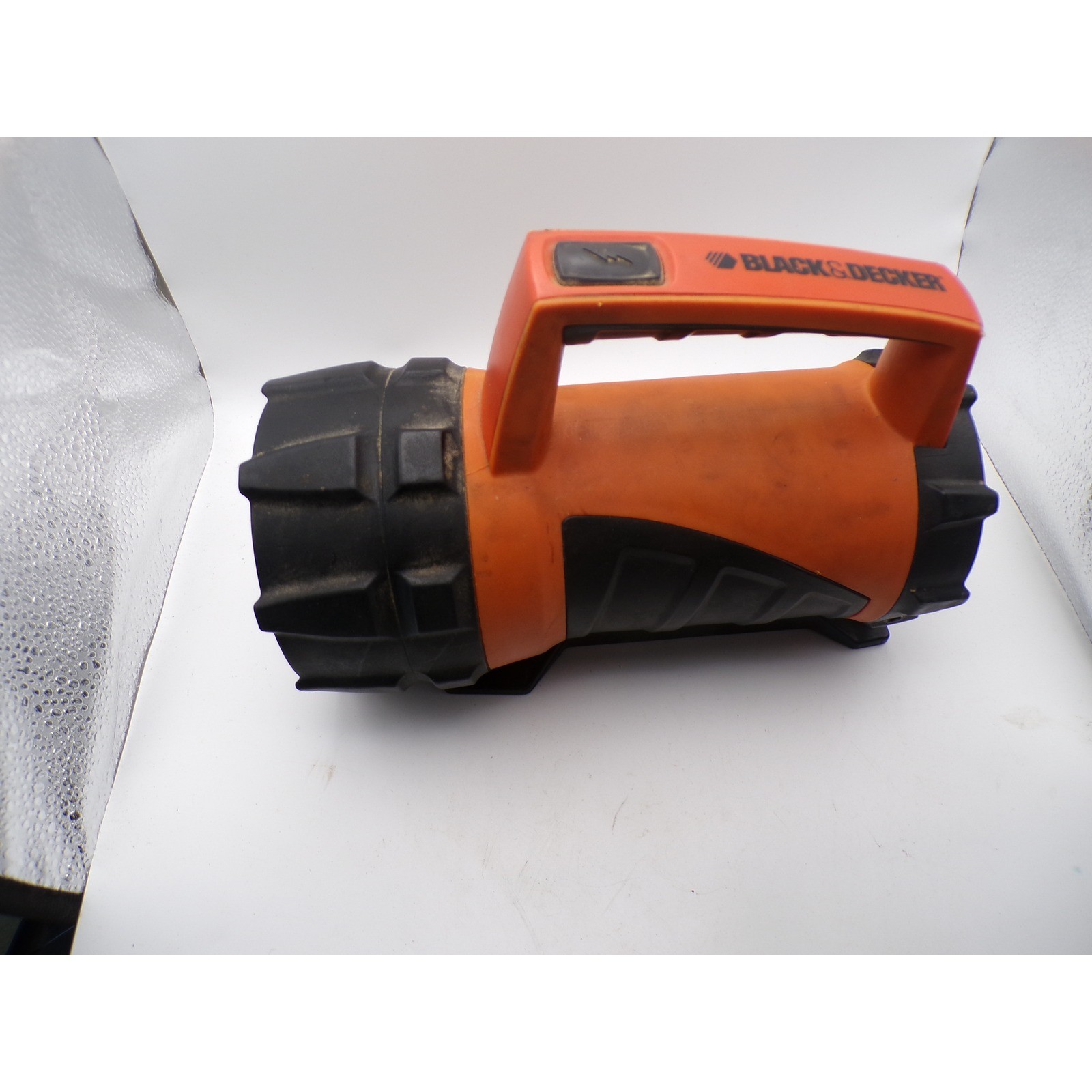 Black & Decker Spotlight Flashlight Rechargeable Orange Black Tested Works