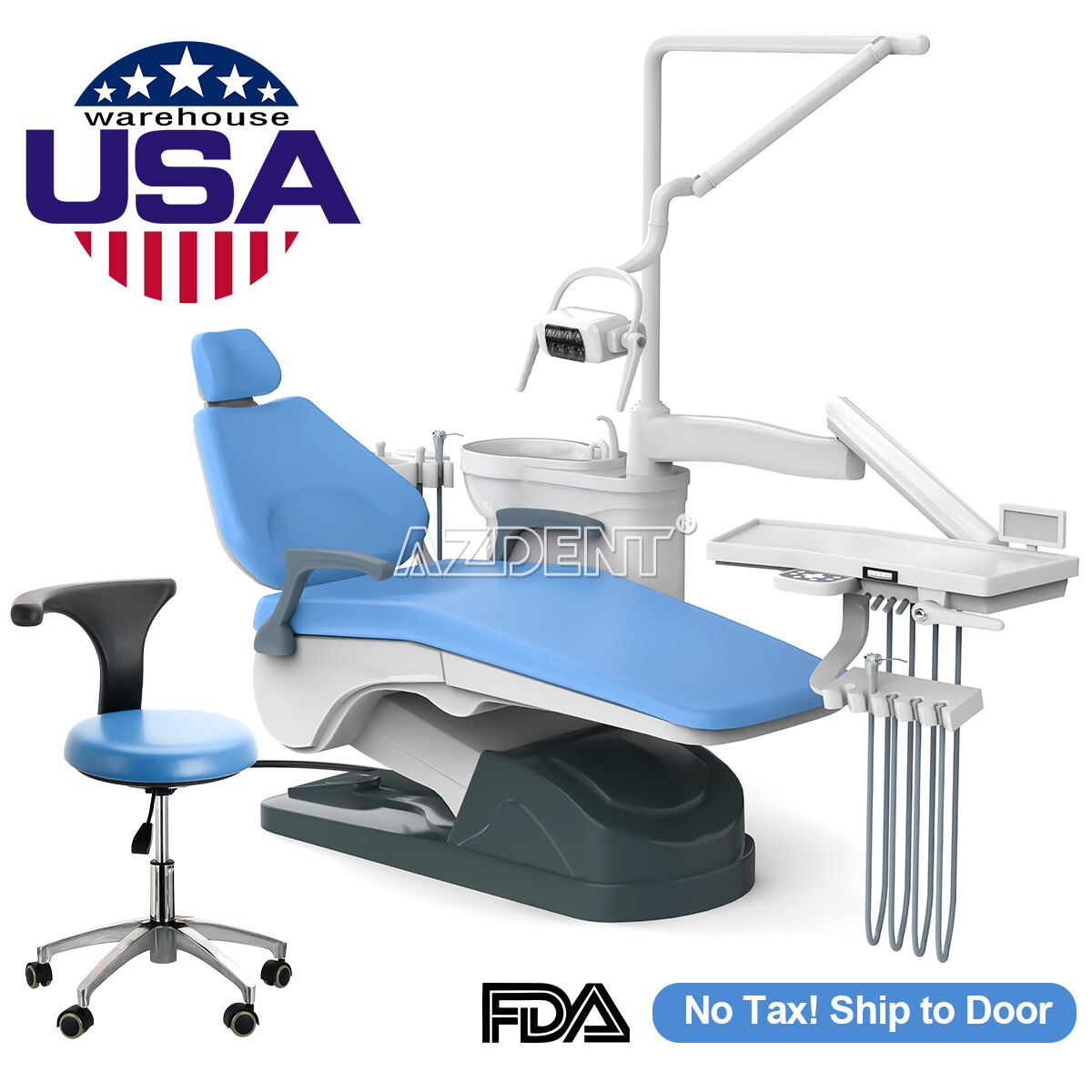 Dental Unit Chair Computer Controlled DC Motor/High&Low Speed Handpiece 2/4Hole
