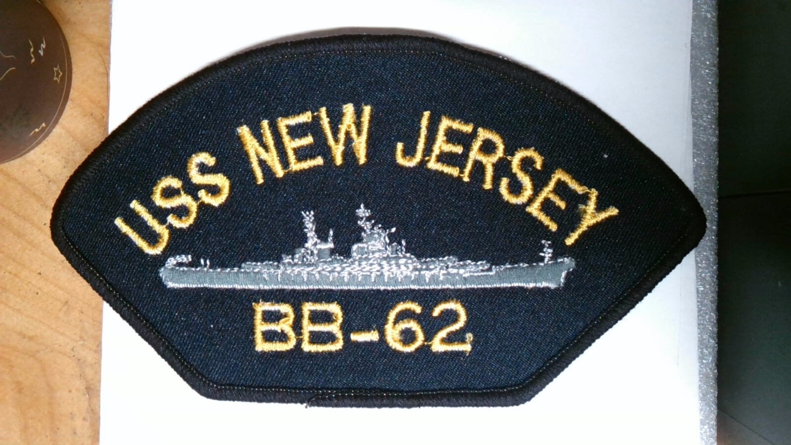 MILITARY PATCH SEW ON UNITED STATES NAVY USS NEW JERSEY BB-62