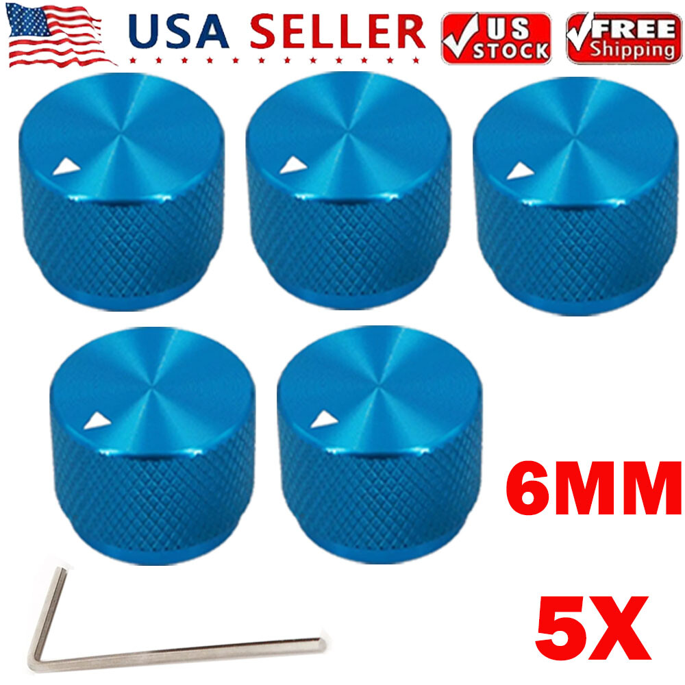 5x Blue Solid Aluminum 20*15.5mm Audio Rotary Control 6mm Potentiometer Knob US