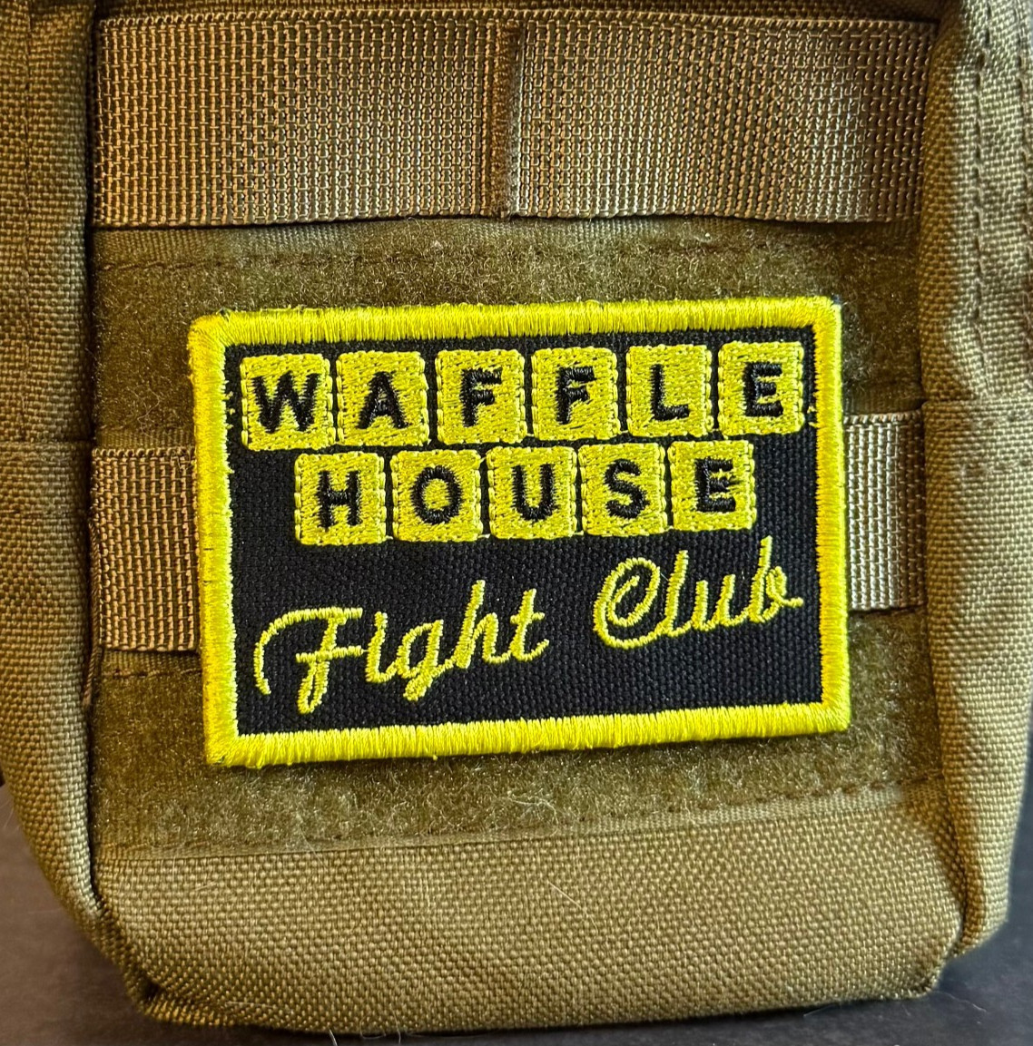 Waffle House Fight Club Funny Morale Patch, 2x3" | VELCRO® Brand Hook Fastener