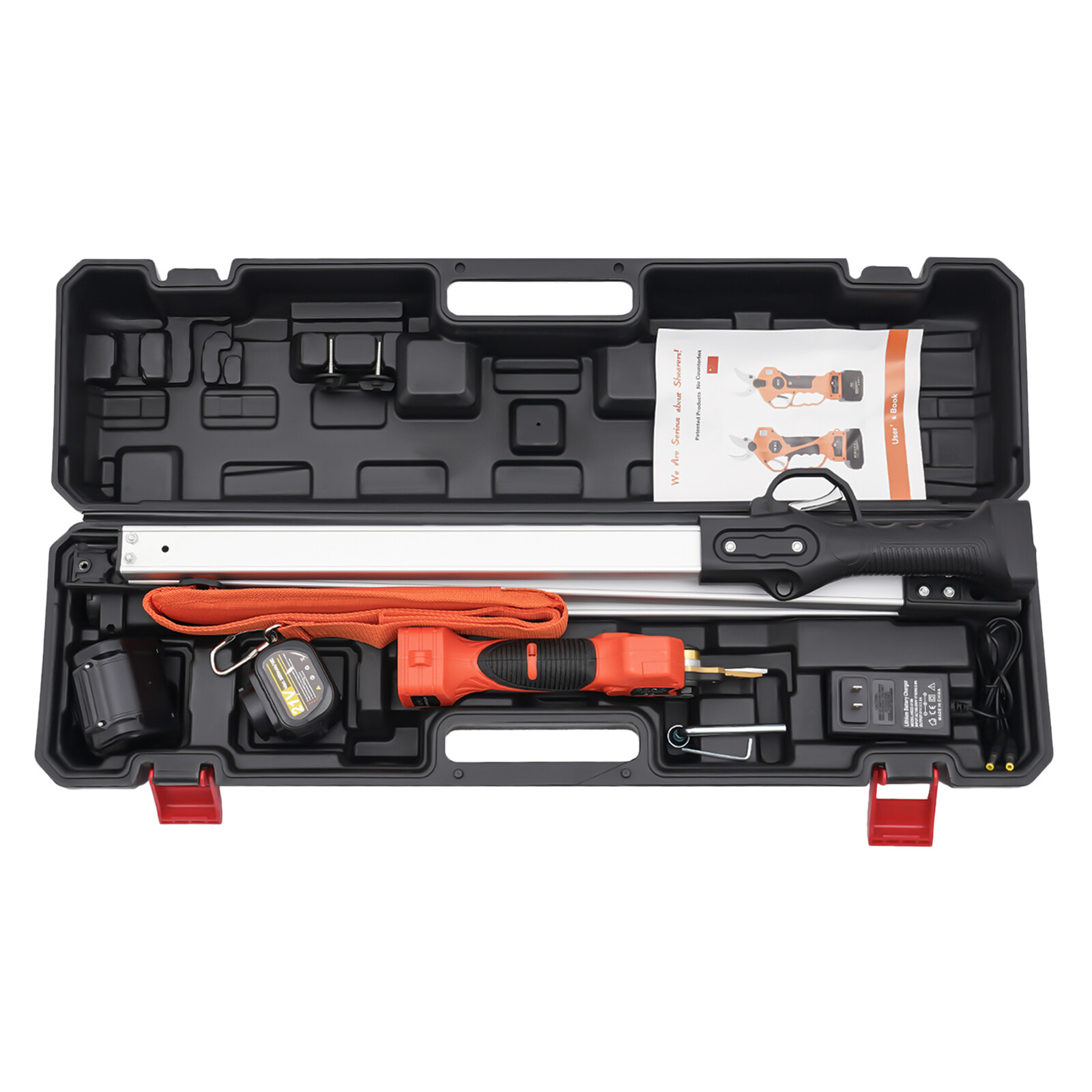 110v Electric Pruner Cordless Pruning Shears Extension Pole Bar Lithium Battery