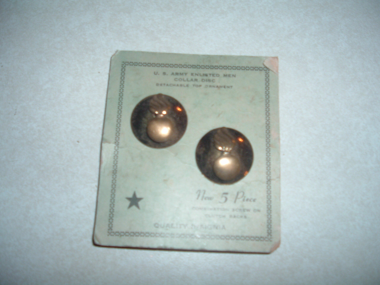 GENUINE US MILITARY DUI CREST INSIGNIA COLLAR DISK SET OF 2 ORDNANCE