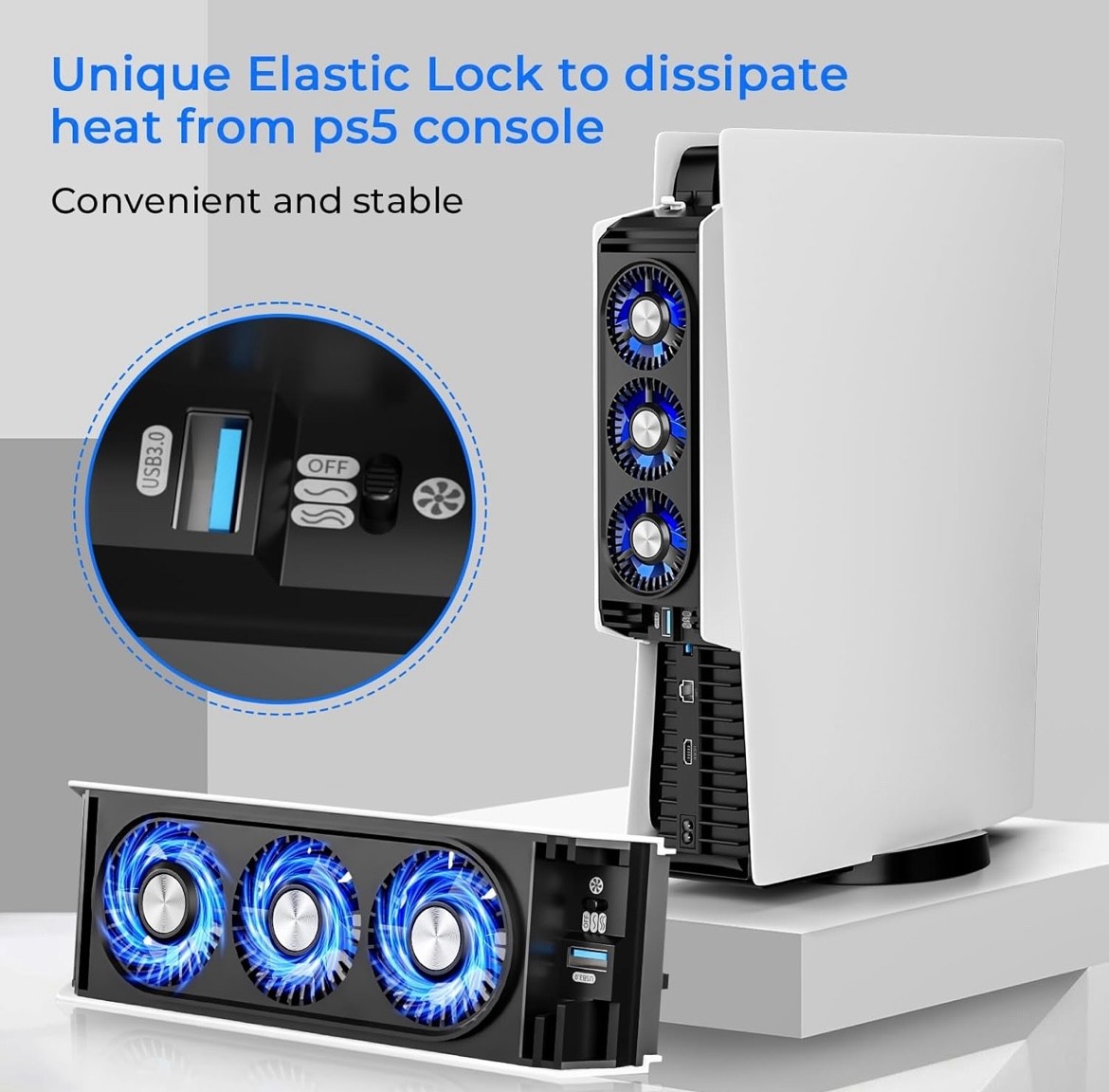 External Cooling Fan Cooler Game Accessories for PS5 PlayStation 5 Host Console