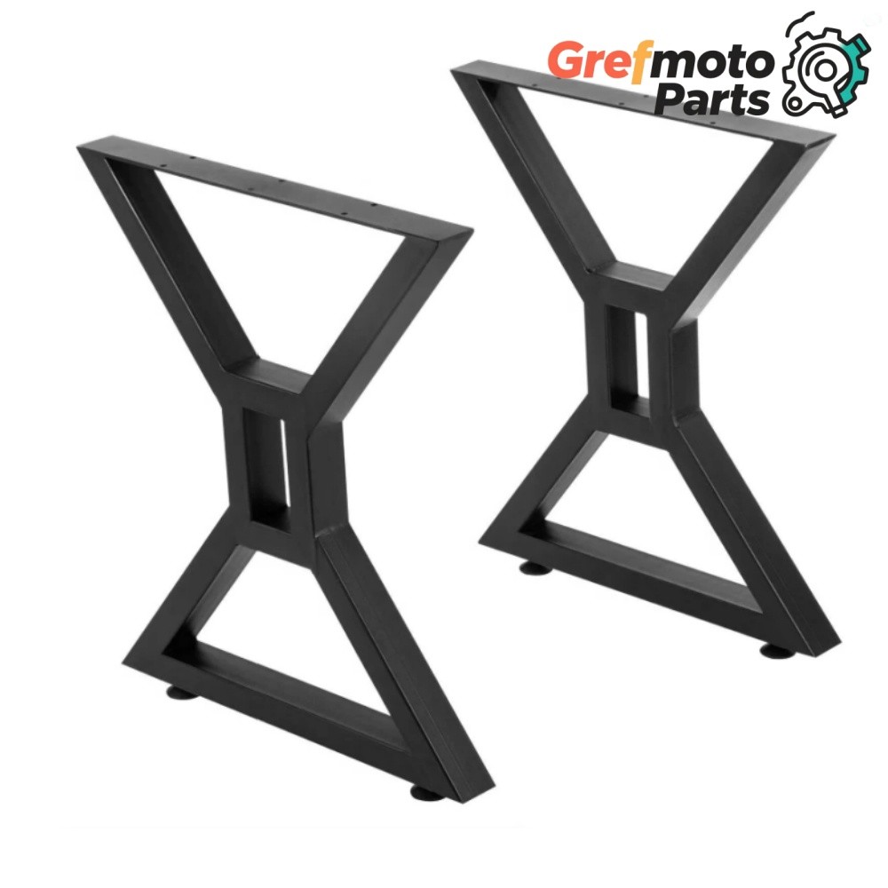 Grefmoto Pair 28" X-Shaped Metal Table Legs DIY Office & Dining Table Legs