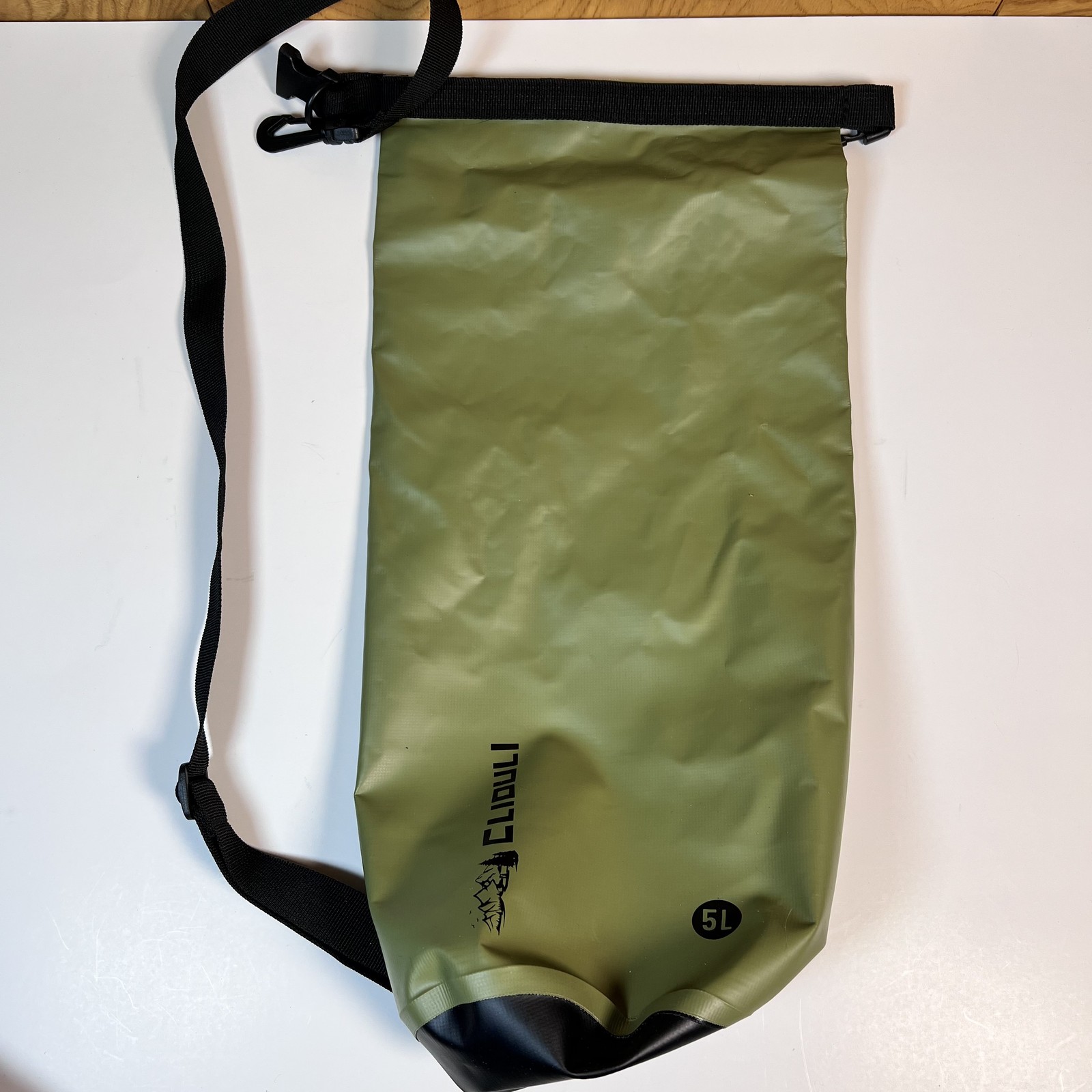CLIDULI 5L Dry Bag Waterproof Roll Top Sack Olive Green Outdoor Kayaking Camping